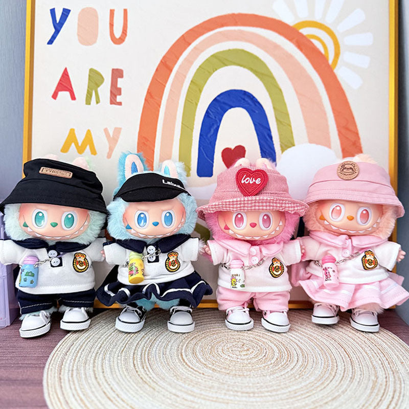 [Clothes only] The first, second and third generation keychain Labubu clothes pendant Labubu baby clothes noble small school uniform set