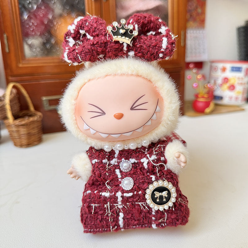[Clothes only] First and second generation keychain Labubu clothes pendant Labubu crown fragrance set shawl cute