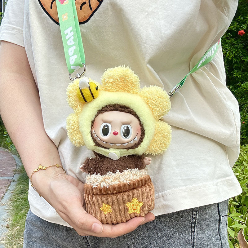 Clothes only] Baby clothes 17cm pendant blind box Labubu clothes Labubu doll for sun flower baby clothes bag