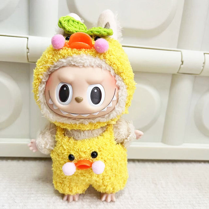 [Clothes only] 17cm pendant Labubu baby clothes key ring labubu for pure handmade Garfield little yellow duck