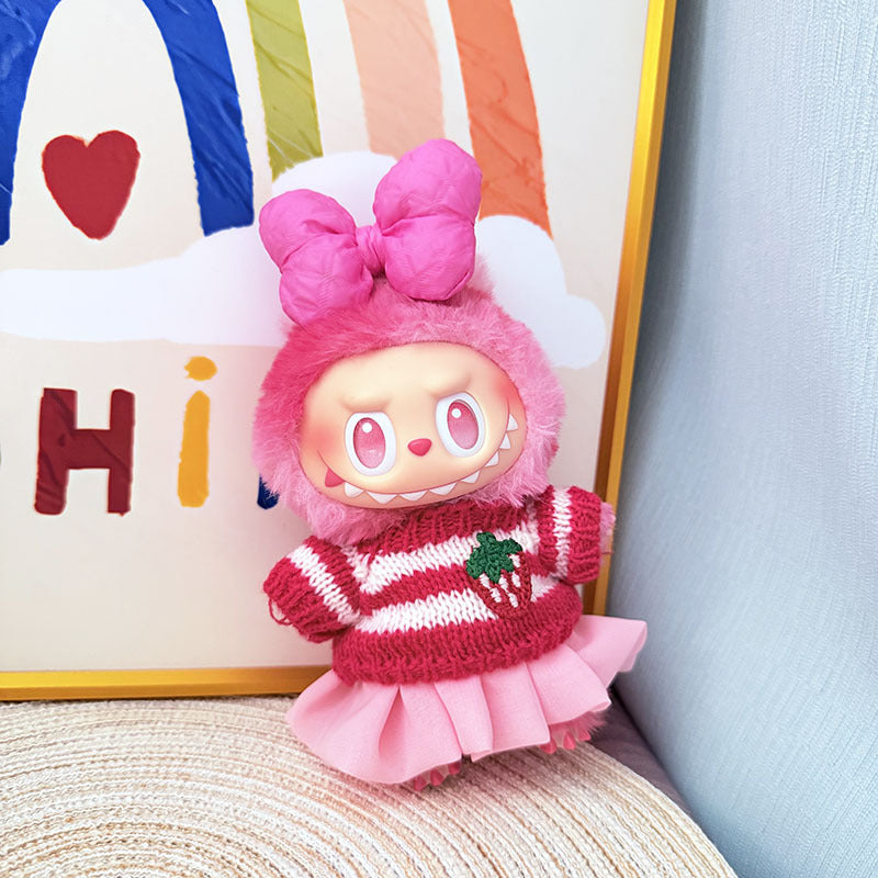[Clothes only] One, two and three generations Labubu clothes pendant Labubu sitting baby clothes sweater jelly gauze skirt set