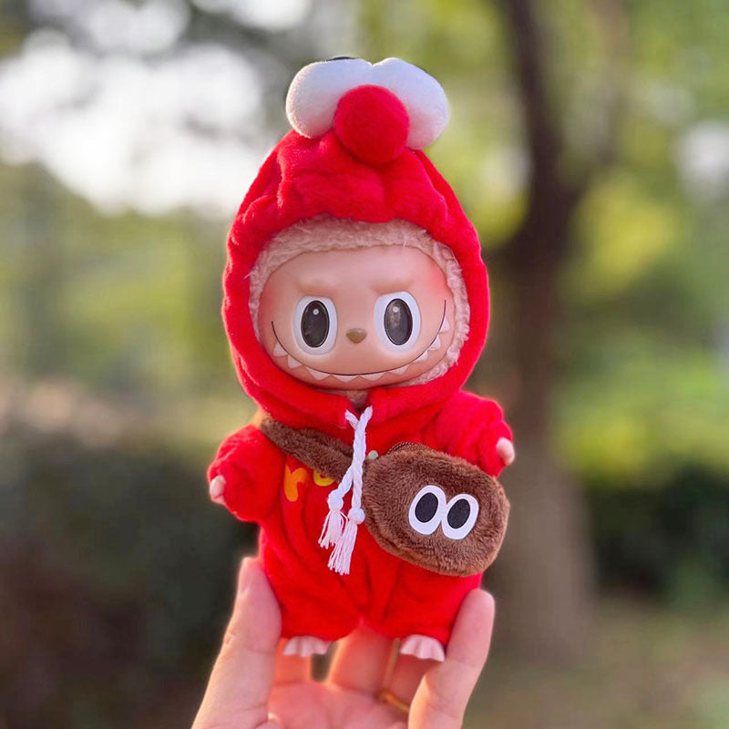[Clothes only] First and second generation keychain Labubu clothes pendant Rab cloth satchel sesame bird two-piece set cute