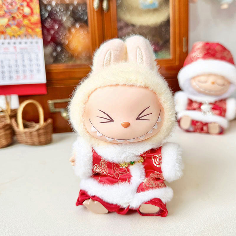 [Clothes only] First and second generation keychain Labubu clothes pendant Labubu sitting party New Year's greeting clothes Moe