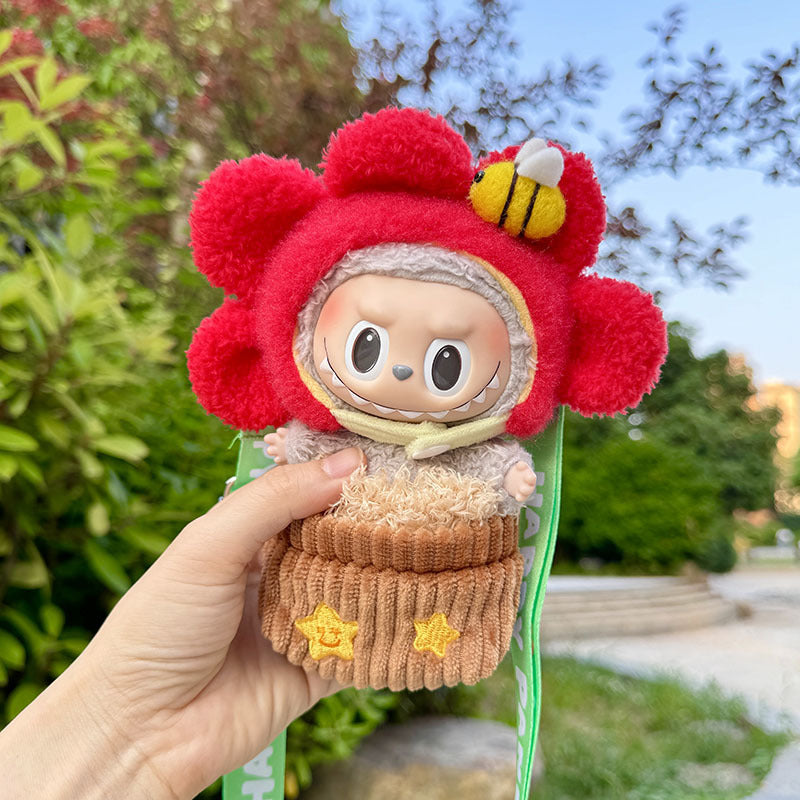 Clothes only] Baby clothes 17cm pendant blind box Labubu clothes Labubu doll for sun flower baby clothes bag