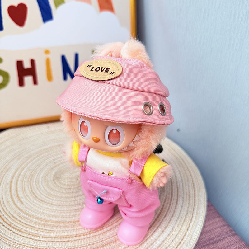 [Clothes only] First and second generation Labubu clothes pendant Labubu sitting baby clothes little craftsman overalls set