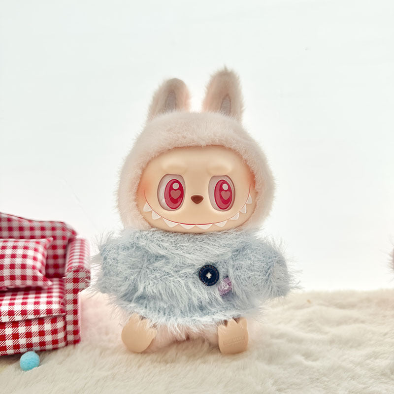[Clothes only] First and second generation keychain Labubu clothes pendant Labubu baby clothes buttons wool sweater set cute