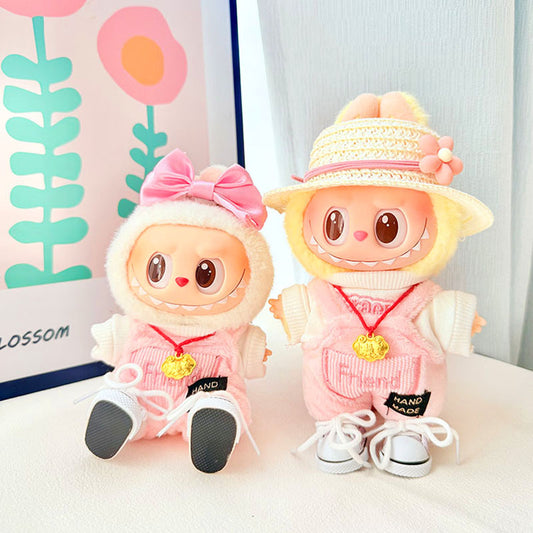 [Clothes only] First and second generation keychain Labubu clothes pendant Labubu baby clothes friendship powder overalls pants cover