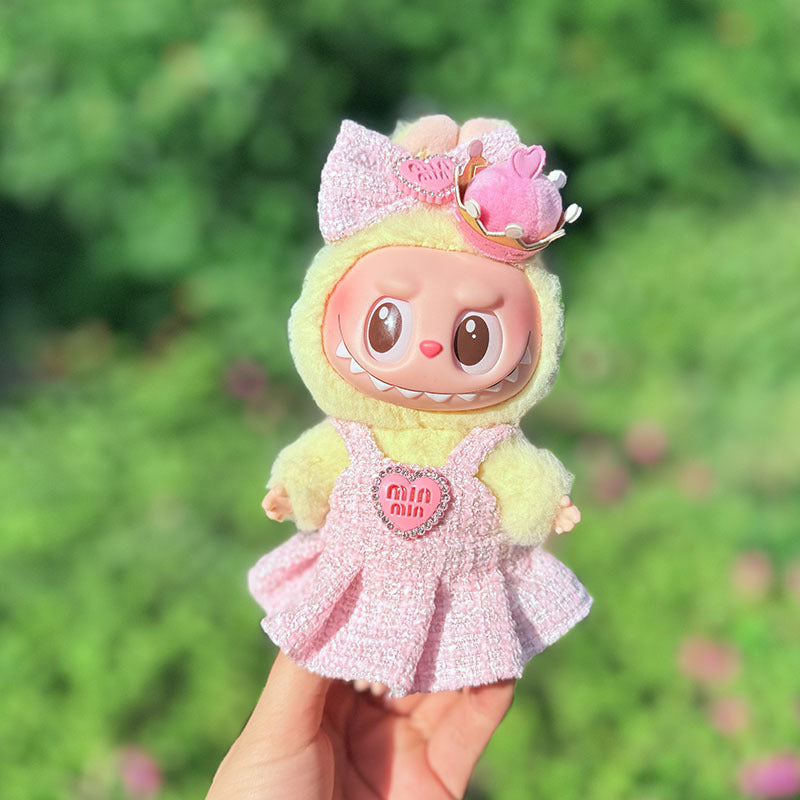 [Clothes only] First and second generation keychain Labubu clothes pendant Labubu min pink fragrant strap skirt women