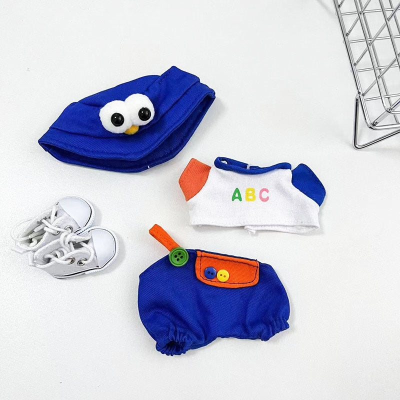 [Clothes only] First and second generation keychain Labubu clothes pendant Labubu single shoulder ABC overalls pants set Moe