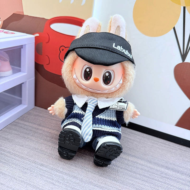 [Clothes only] One, two and three generations Labubu clothes pendant Labubu sitting baby clothes tie vest college style cute