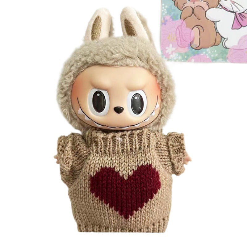 Clothes only] 15cm blind box Macaron Labubu Time to chill pendant doll clothes