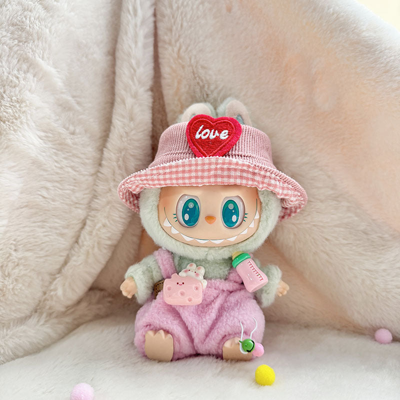 [Clothes only] First and second generation keychain Labubu clothes pendant Labubu bottle overalls + hat set