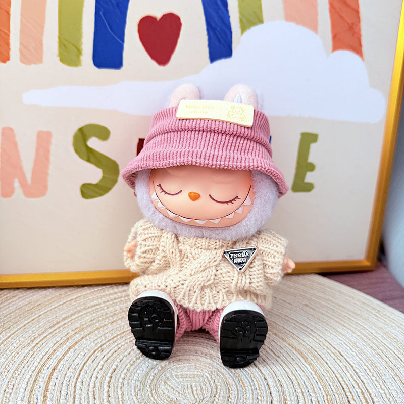 [Clothes only] 17cm Labubuwa clothes LABUBU blind box sitting party one, two, three generations of wool sweet beans