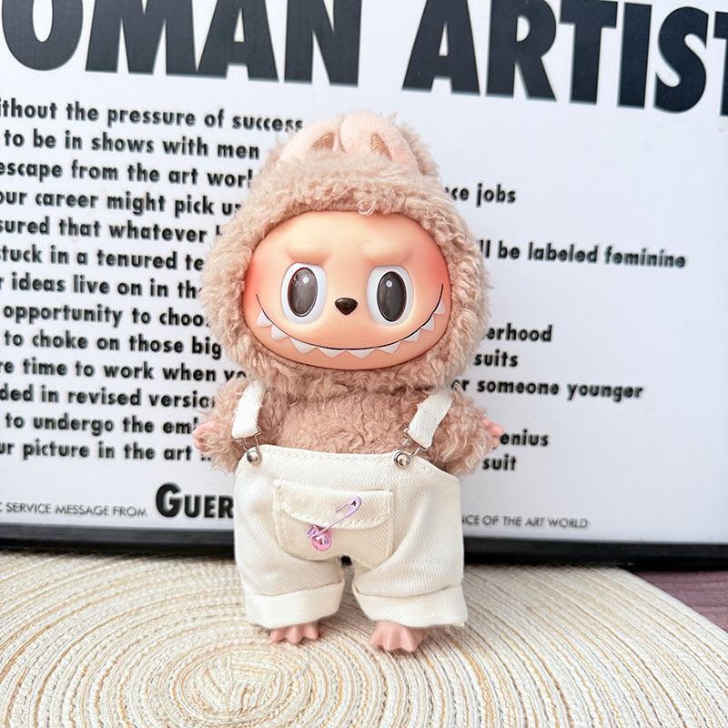 [Clothes only] First and second generation Labubu clothes pendant Labubu sitting baby clothes little craftsman overalls set