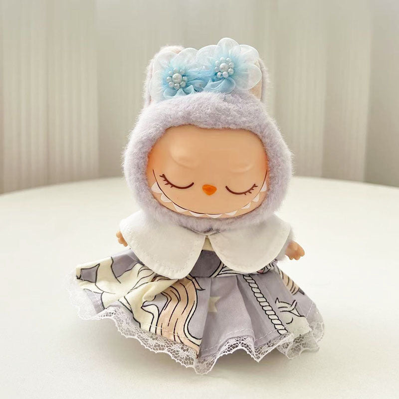 First and second generation Labubu clothes pendant Labubu sitting baby clothes summer skirt jumpsuit cute and cute