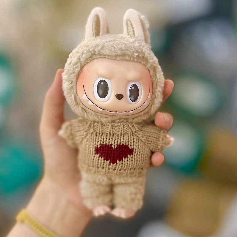 [Clothes only] 15cm pendant Labubu blind box Macaron Labubu Time to chill doll