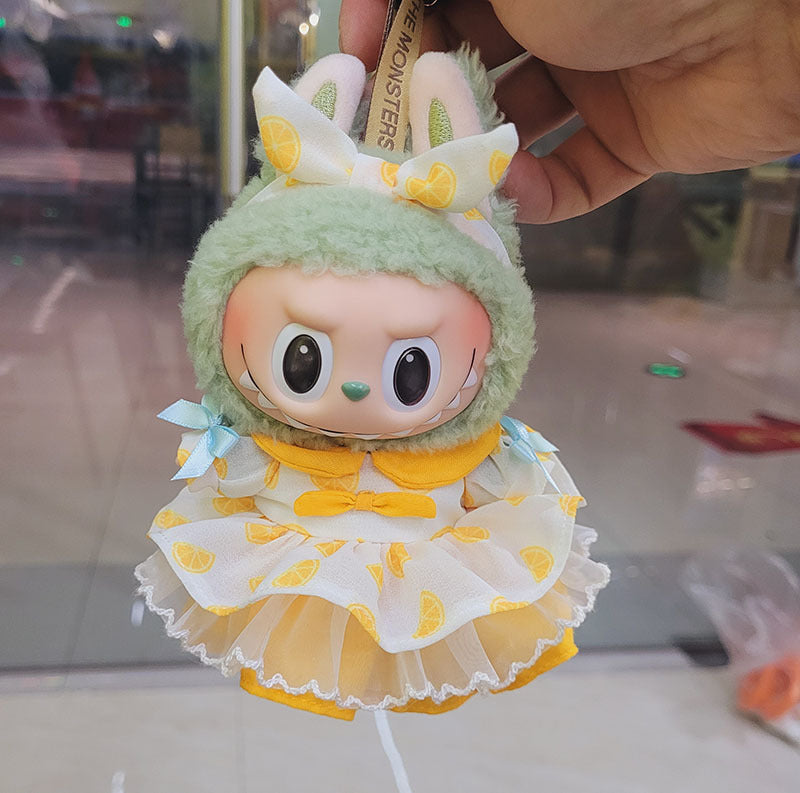 [Clothes only] 15cm Labubu Christmas clothes blind box Macaron Labubu pendant sweater hat set