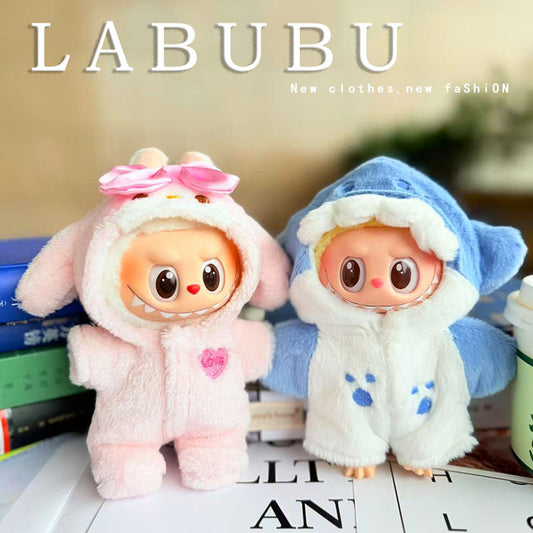 [Clothes only] 17cm Labubwa clothes LABUBU sit-down party one, two, three generations of Melody shark clothes.