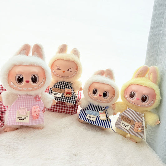 [Clothes only] First and second generation keychain Labubu clothes pendant Labubu baby clothes accessories cartoon apron cute