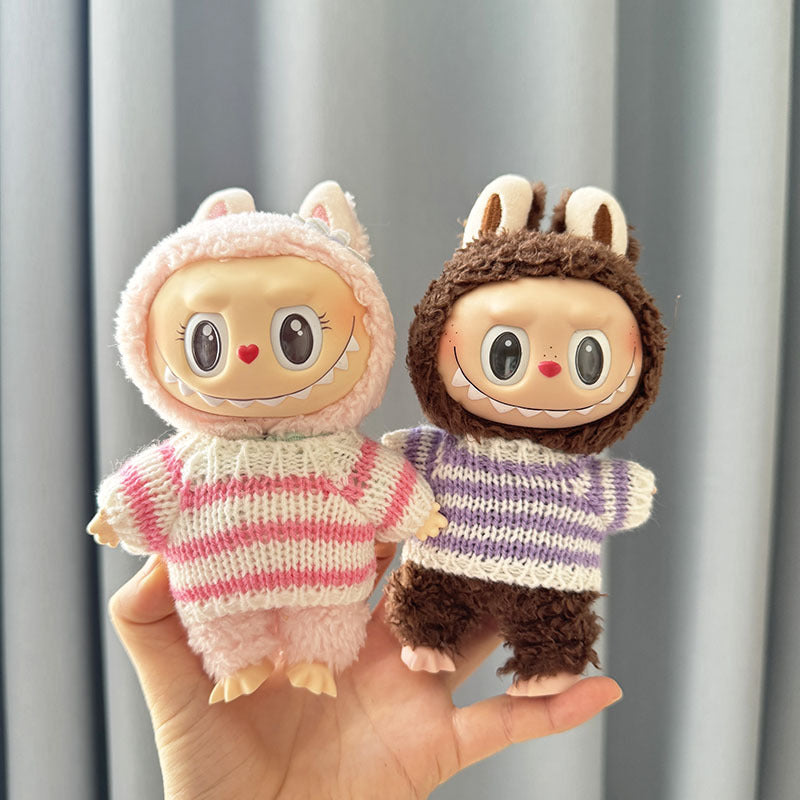 [Clothes only] First and second generation Labubu clothes pendant Labubu sitting party baby clothes knitted sweater hat clothes