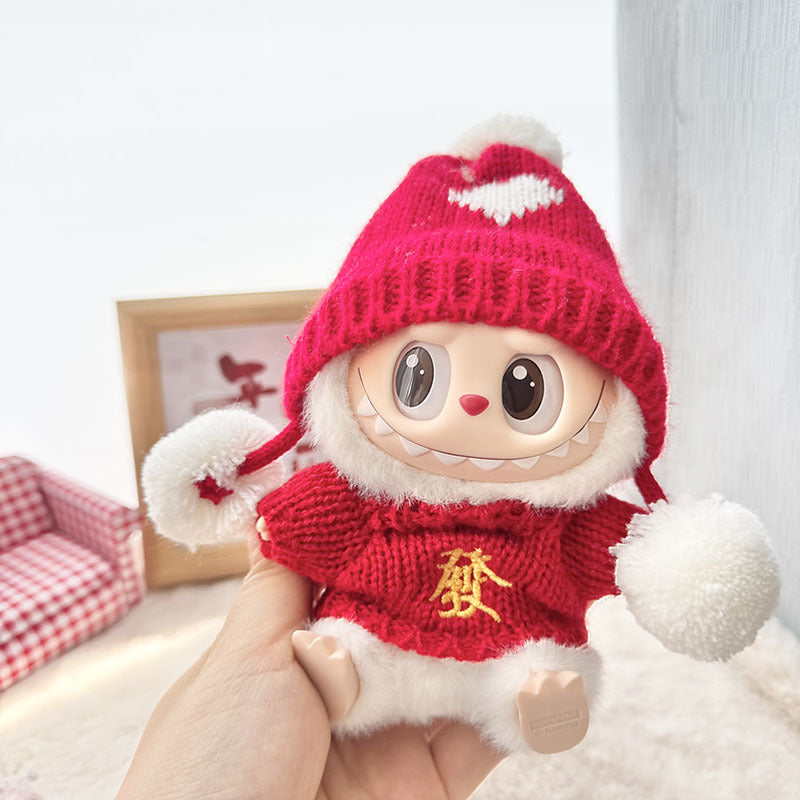 [Clothes only] First and second generation keychain Labubu clothes pendant Labubu New Year's Eve Lion and New Year's baby clothes