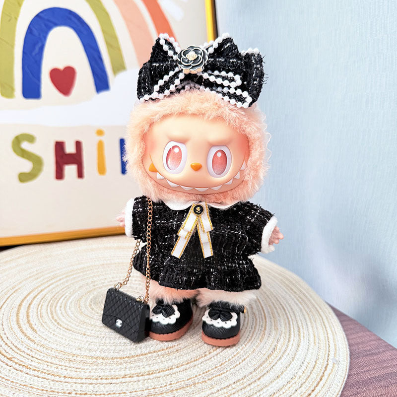 [Clothes only] First and second generation Labubu clothes pendant Labubu cloth sitting baby clothes retro small fragrant skirt suit women