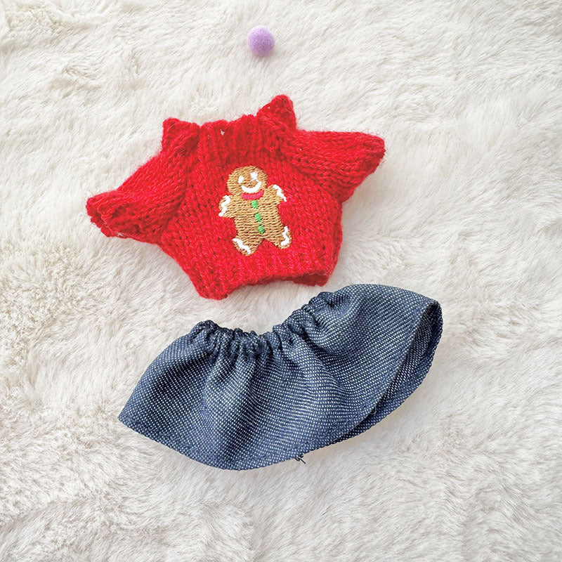 [Clothes only] First and second generation keychain Labubu clothes pendant Labubu sitting party New Year's wealth sweater