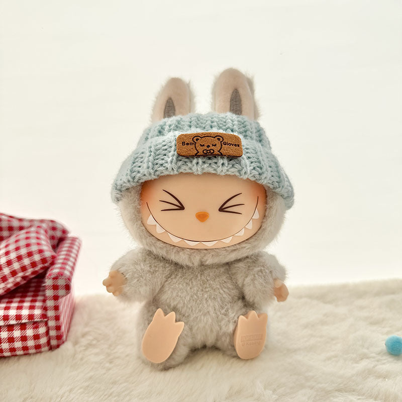 [Clothes only] The first, second and third generation keychain Labubu clothes pendant Labubu baby clothes striped buttons sweater set.