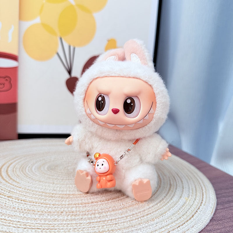 [Clothes only] One, two and three generations Labubu clothes pendant Labubu sitting baby clothes, small new overalls, cute and cute.