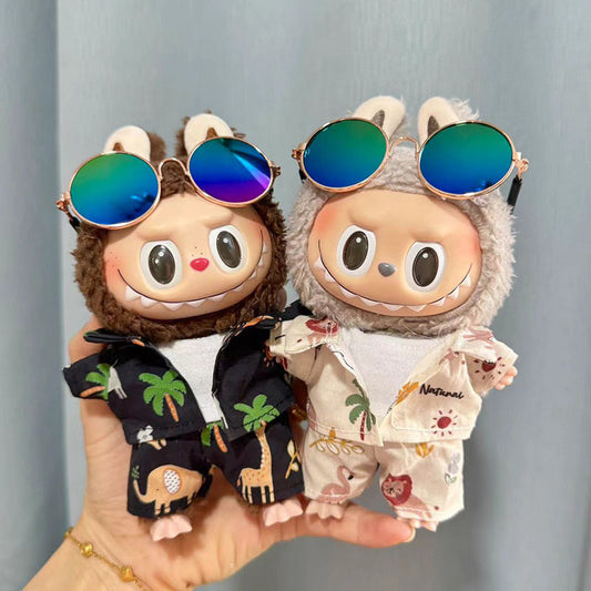 Clothes only] Baby clothes 17cm pendant blind box Labubu clothes Labubu doll for coconut tree beach set
