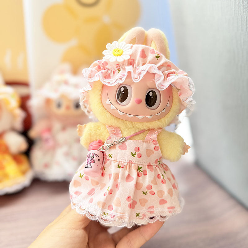 [Clothes only] First and second generation keychain Labubu clothes pendant Labubu baby clothes early summer flower and fruit diary skirt