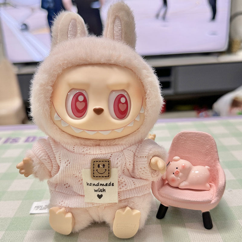 [Clothes only] First/second generation pendant Labubu clothes Labubu clothes sitting party baby clothes simple pin shirt cute
