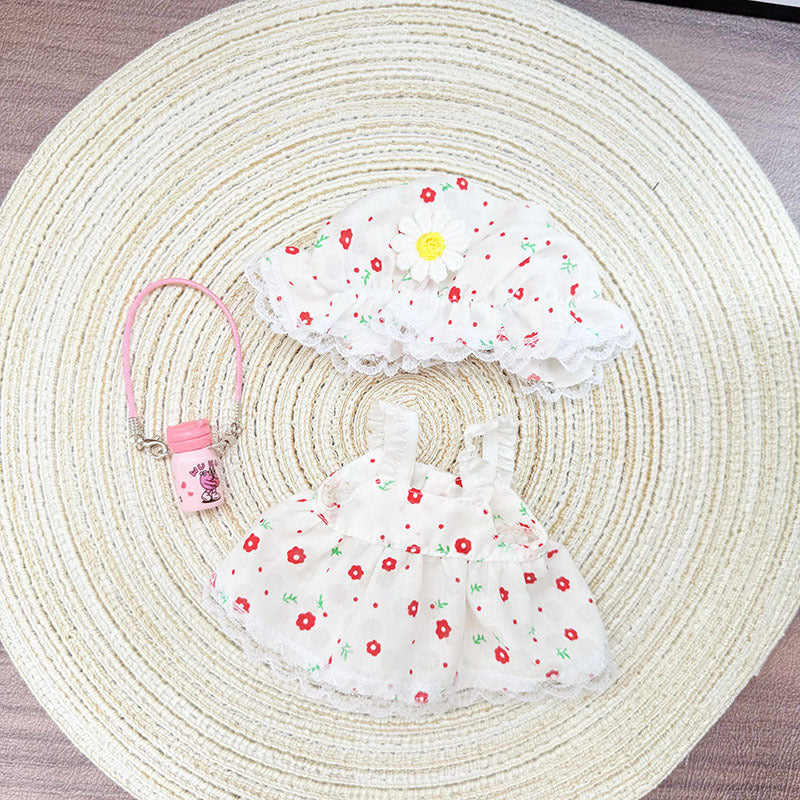 [Clothes only] First and second generation keychain Labubu clothes pendant Labubu baby clothes early summer flower and fruit diary skirt
