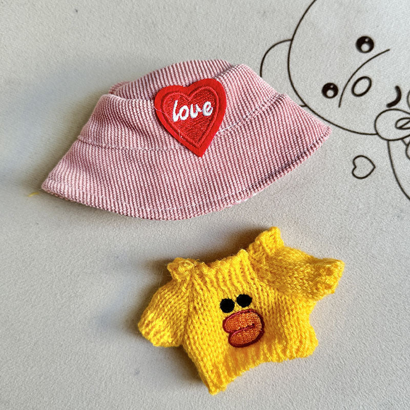 [Clothes only] First and second generation keychain Labubu clothes pendant Labubu sitting party yellow duck love hat