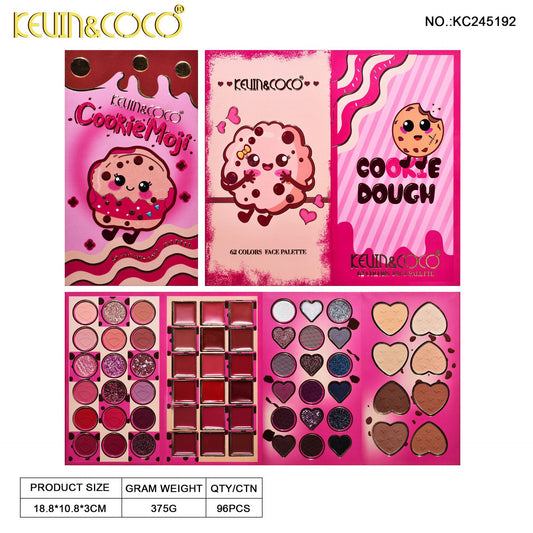 KEVIN & COCO 62-color cute cookie cheese fries, eyeshadow beads matte four-fold eyes