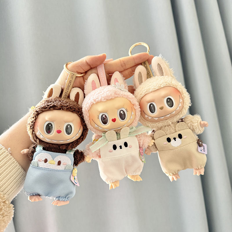 [Clothes only] First and second generation Labubu clothes pendant Labubu sitting party baby clothes pet overalls set