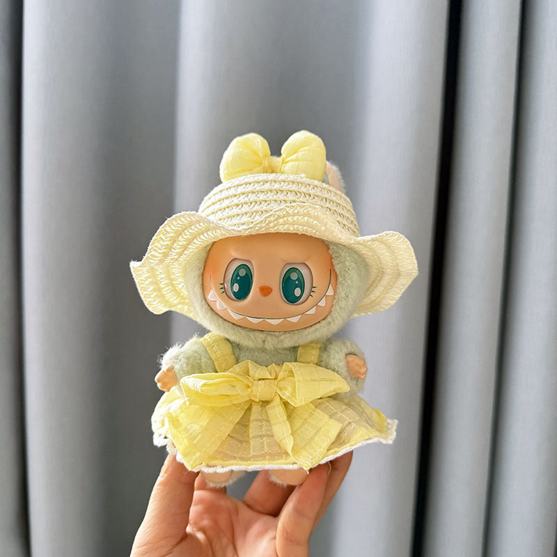 [Clothes only] First and second generation keychain Labubu clothes pendant Labubu baby clothes dress pearl hair accessories