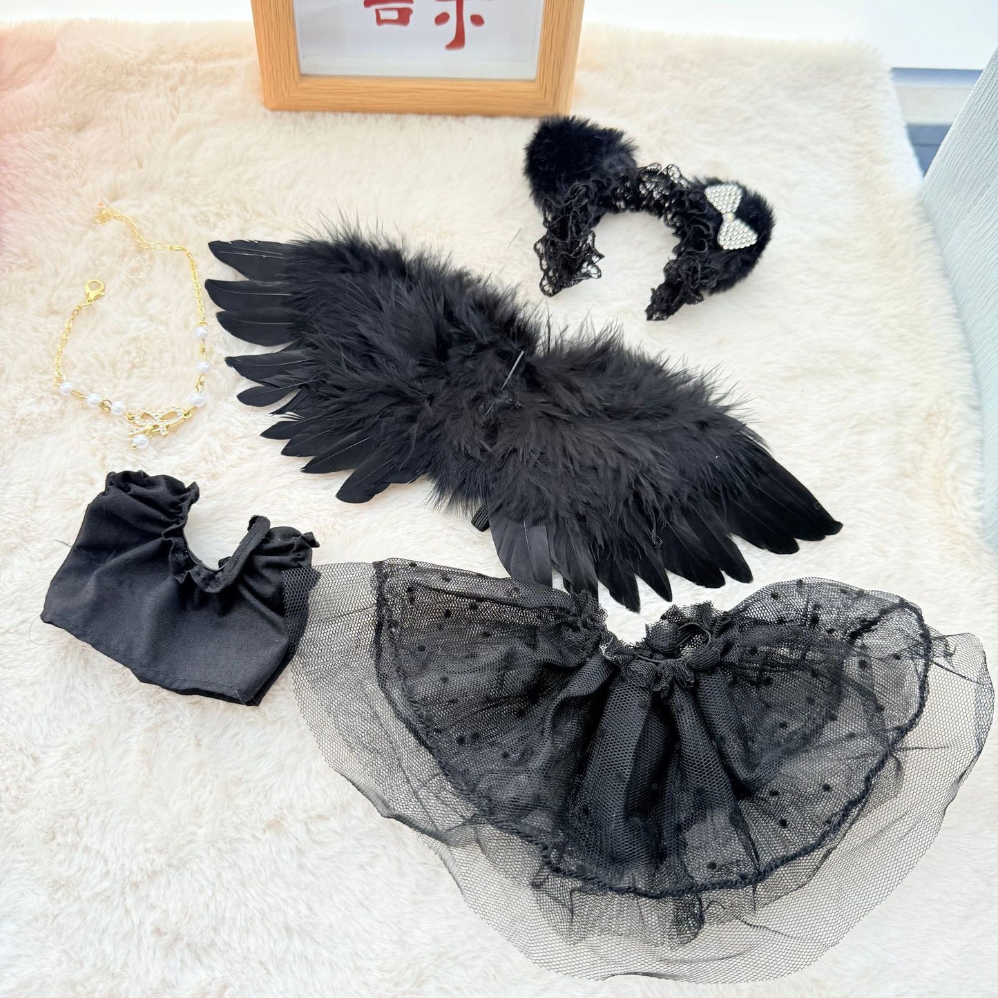 [Clothes only] First and second generation Labubu clothes pendant Labubu sitting party baby clothes gauze skirt angel wings cute