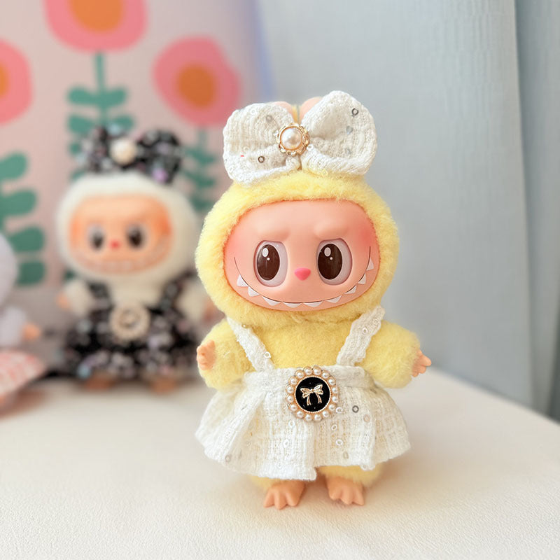 [Clothes only] First and second generation keychain Labubu clothes pendant Labubu baby clothes butterfly pearl fragrant skirt