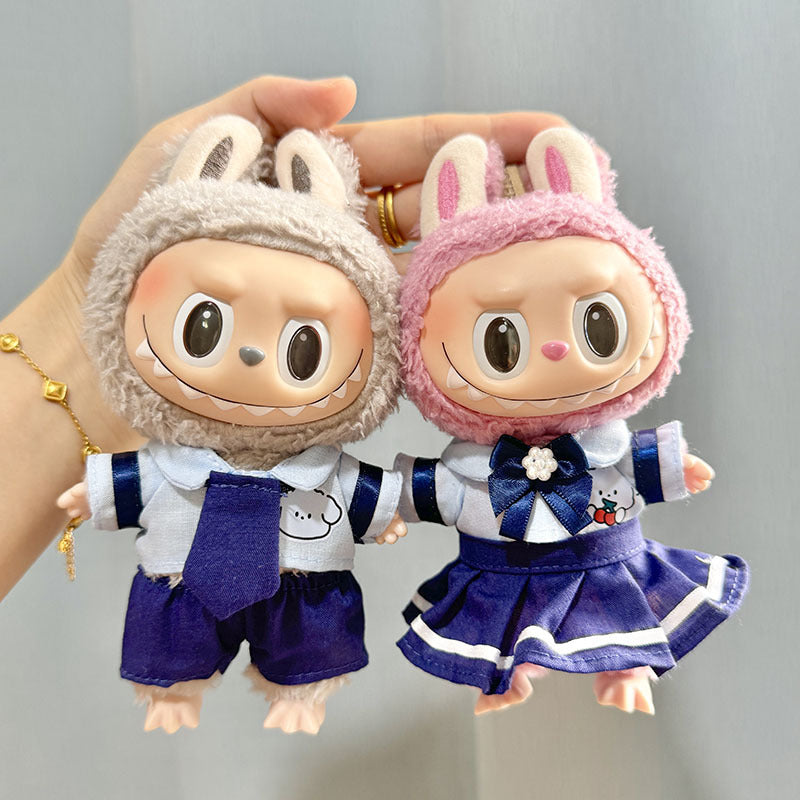 [Clothes only] 17cm Rab cloth with pendant labubu keychain baby clothes gold silk pretty girl dress female