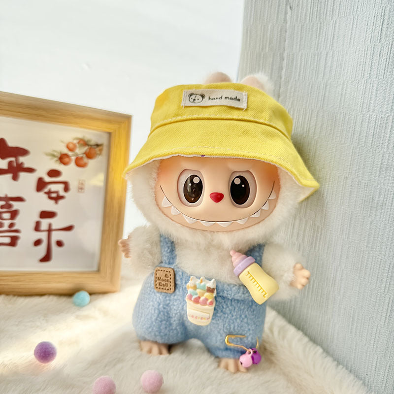 Clothes only] First and second generation Labubu clothes pendant Labubu sitting baby clothes love sweater bear earcap set