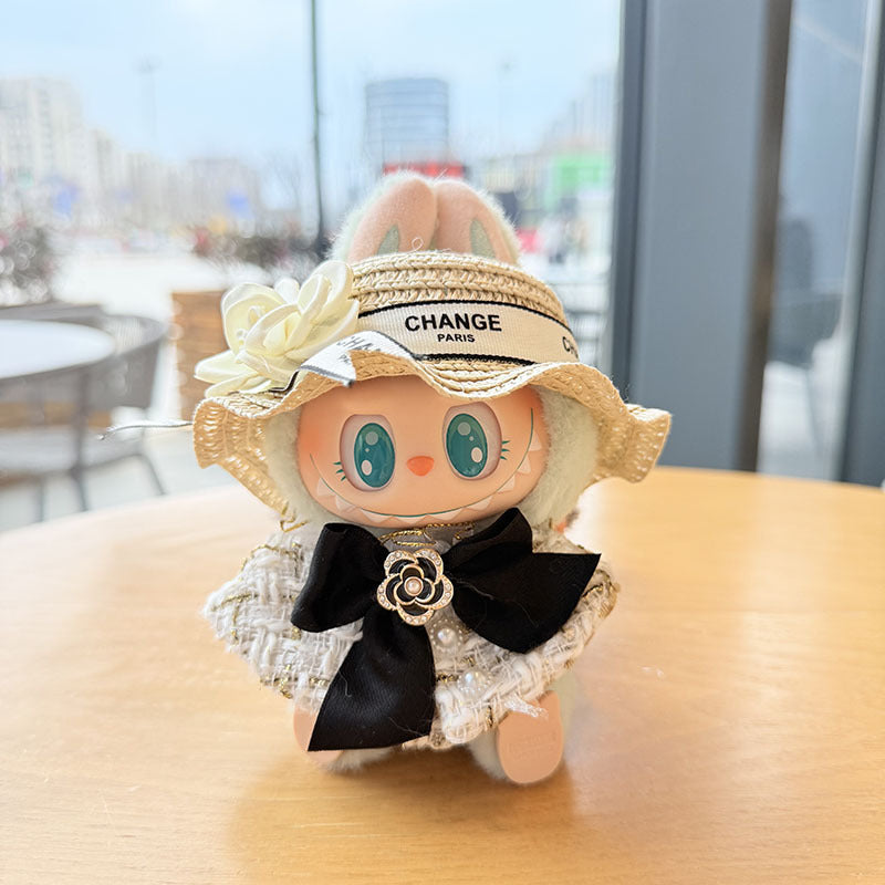 [Clothes only] First and second generation keychain Labubu clothes pendant Labubu pearl style small fragrant skirt women