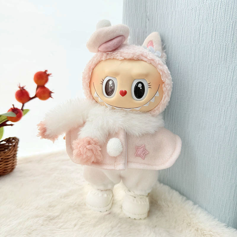 [Clothes only] First and second generation keychain Labubu clothes pendant Labubu baby clothes winter scarf hat set