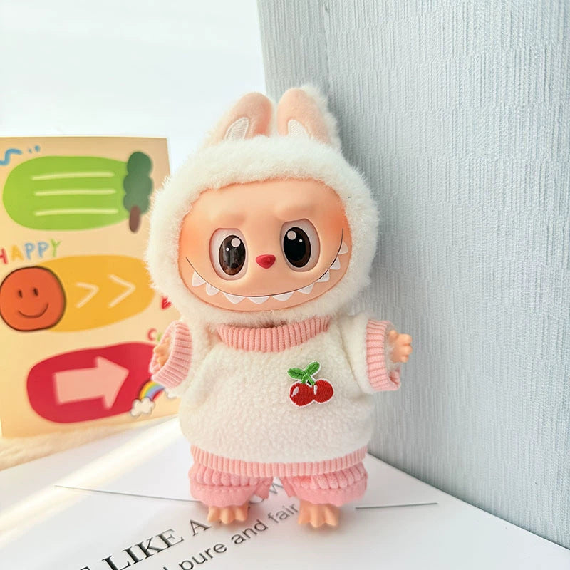 [Clothes only] 17cm Labubuwa clothes LABUBU blind box sitting party one, two, three generations of gold and purple joy clothes