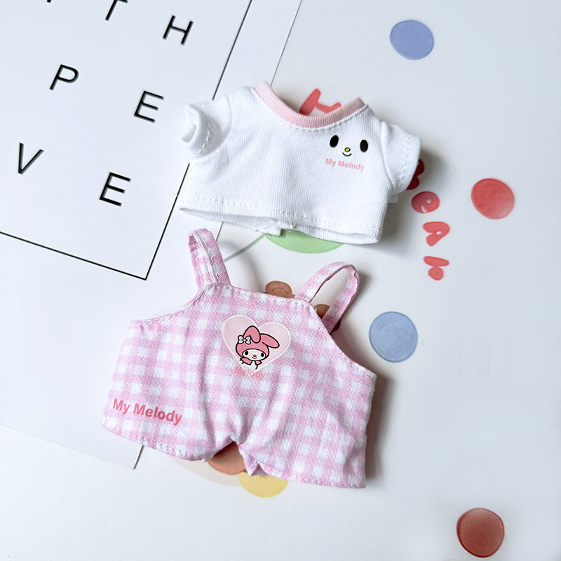 [Clothes only] First and second generation keychain Labubu clothes pendant Labubu baby clothes, earphones plaid picnic clothes.