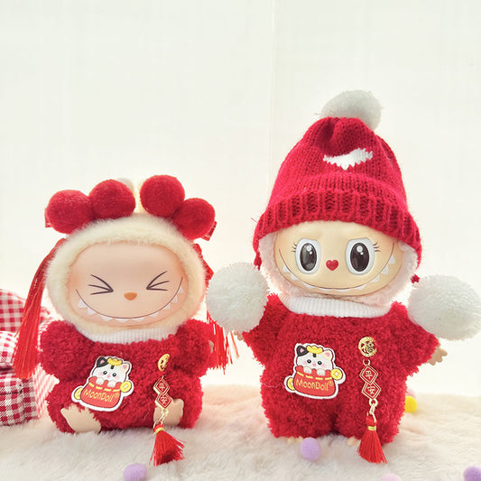 [Clothes only] First and second-generation keychains Labubu clothes pendant Labubu sit and send a team to string lucky climbing clothes cute