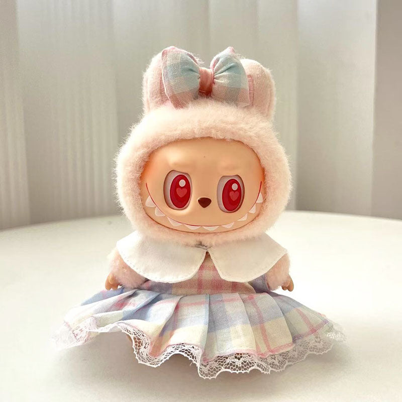 First and second generation Labubu clothes pendant Labubu sitting baby clothes summer skirt jumpsuit cute and cute