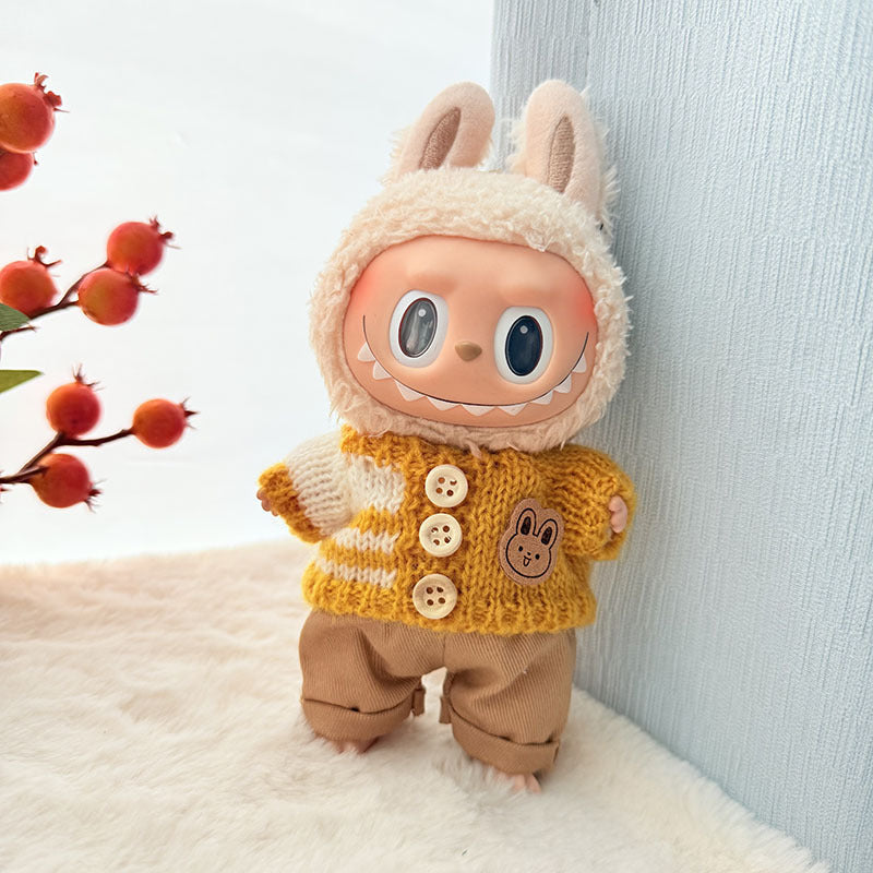 [Clothes only] First and second generation keychain Labubu clothes pendant Labubu sitting party bear label scarf hat