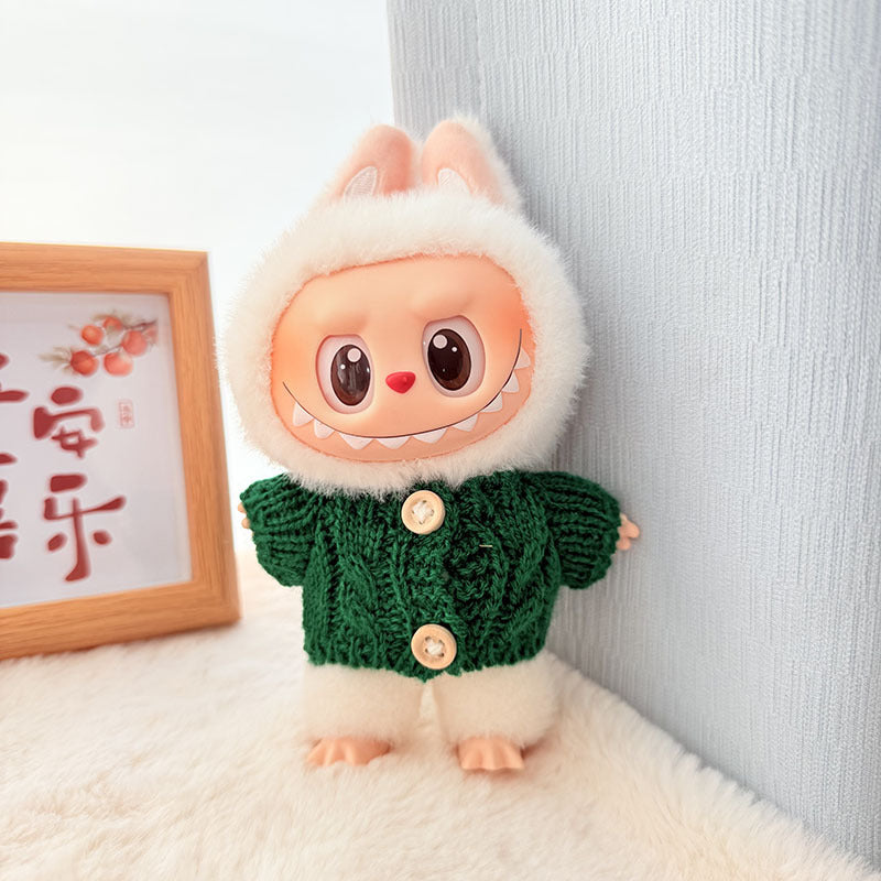 [Clothes only] One, two and three generations of keychains Labubu clothes pendant Labubu baby clothes knitted sweater hat set