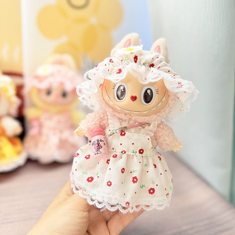 [Clothes only] First and second generation keychain Labubu clothes pendant Labubu baby clothes early summer flower and fruit diary skirt